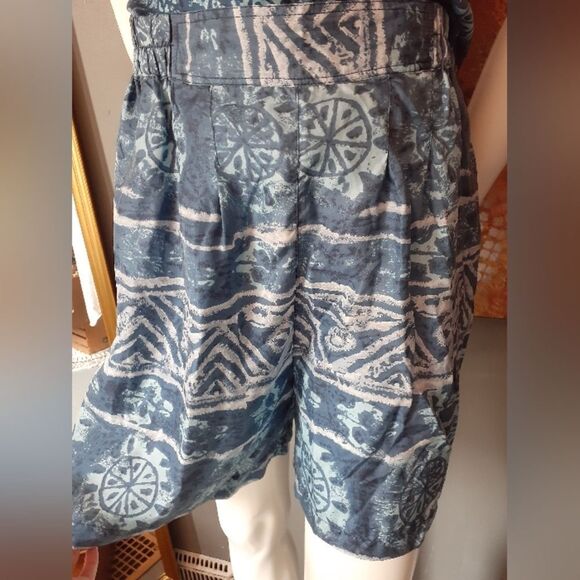 Vintage 100% Silk Blue Patterned Co-Ord Set - Picture 7 of 14